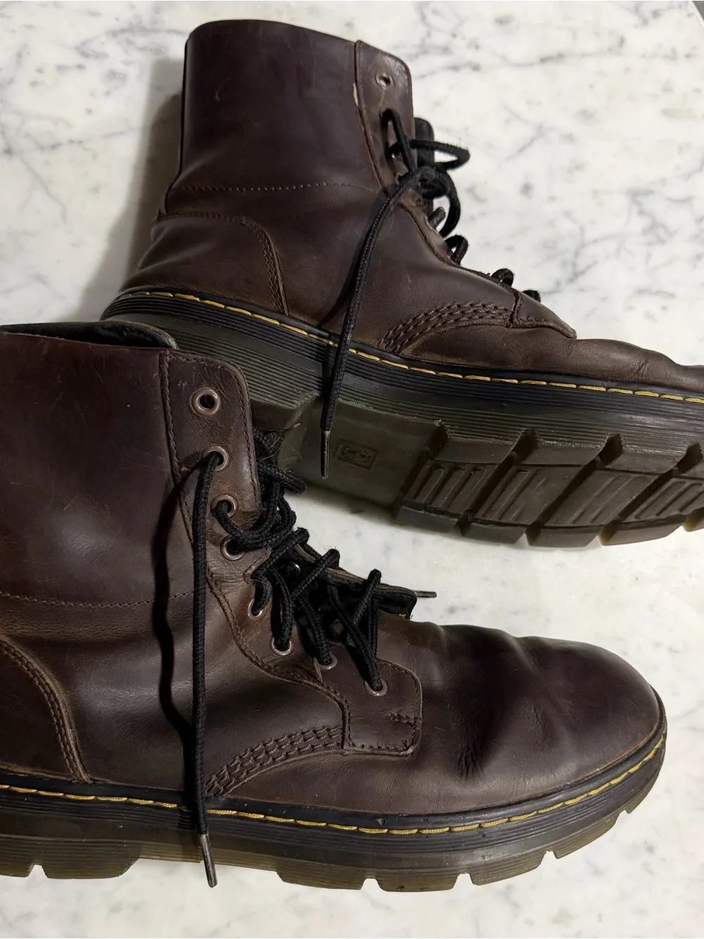 Dr. Martens Dark Brown Leather Lace-Up Boots
